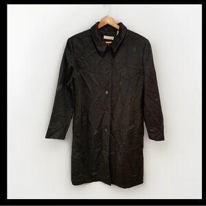 Chic sophisticated minimalist Black Wool Alpaca Mohair Blend Coat Sz 14 classic